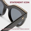 image:imageLe Specs Air Heart Cat Eye Sunglasses Elegant Flattering Style for WomenBlack  Smoke Mono Polarized