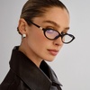 image:imageLe Specs Duskfall Sunglasses  Black Oval Womens Elegant and Flattering Style