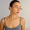 image:imageLe Specs Icicle Sunglasses  Bright Gold Oval Unisex Sleek Refined Style