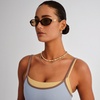 image:imageLe Specs Lunita Sunglasses  Black Oval Unisex Minimalist Y2K Style