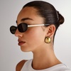 image:imageLe Specs Magnifique Sunglasses  Black Oval Womens Minimalist Y2K Style