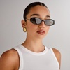 image:imageLe Specs Magnifique Sunglasses  Black Oval Womens Minimalist Y2K Style