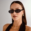 image:imageLe Specs Outta Love Retro 90s Vintage Narrow Oval Sunglasses for Women and MenBlack