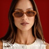 image:imageLe Specs Outta Love Retro 90s Vintage Narrow Oval Sunglasses for Women and MenCaramel