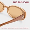 image:imageLe Specs Outta Love Retro 90s Vintage Narrow Oval Sunglasses for Women and MenCaramel