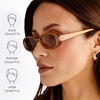image:imageLe Specs Outta Love Retro 90s Vintage Narrow Oval Sunglasses for Women and MenCaramel
