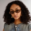 image:imageLe Specs Outta Love Retro 90s Vintage Narrow Oval Sunglasses for Women and MenCocoa