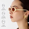 image:imageLe Specs Outta Love Retro 90s Vintage Narrow Oval Sunglasses for Women and MenOffwhite