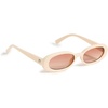 image:imageLe Specs Outta Love Retro 90s Vintage Narrow Oval Sunglasses for Women and MenOffwhite
