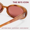 image:imageLe Specs Outta Love Retro 90s Vintage Narrow Oval Sunglasses for Women and MenOrange
