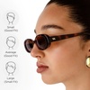 image:imageLe Specs Outta Love Retro 90s Vintage Narrow Oval Sunglasses for Women and MenToffee Tort FrameLight Brown Lens