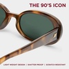 image:imageLe Specs Outta Love Retro 90s Vintage Narrow Oval Sunglasses for Women and MenTort