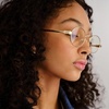 image:imageLe Specs Poseidon Deux Sunglasses  Round Unisex Contemporary 90s StyleGold FrameBlue Light Lens
