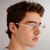 image:imageLe Specs Poseidon Deux Sunglasses  Round Unisex Contemporary 90s StyleGold FrameBlue Light Lens
