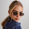image:imageLe Specs Poseidon Deux Sunglasses  Round Unisex Contemporary 90s StyleGold FrameKhaki Lens
