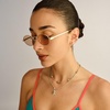 image:imageLe Specs Poseidon Deux Sunglasses  Round Unisex Contemporary 90s StyleGold FrameTan Lens