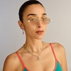 image:imageLe Specs Poseidon Deux Sunglasses  Round Unisex Contemporary 90s StyleGold FrameTan Lens