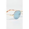 image:imageLe Specs Poseidon Deux Sunglasses  Round Unisex Contemporary 90s StyleGold FrameTeal Lens