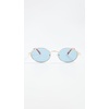 image:imageLe Specs Poseidon Deux Sunglasses  Round Unisex Contemporary 90s StyleGold FrameTeal Lens