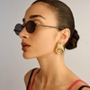 image:imageLe Specs Poseidon Deux Sunglasses  Round Unisex Contemporary 90s StyleMatte Black FrameSmoke Lens