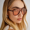 image:imageLe Specs Tragic Magic Sunglasses  Toffee Tort Aviator Unisex Classic Everyday Style