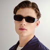 image:imageLe Specs Unreal Sunglasses  Rectangle Unisex Classic Everyday StyleShiny Black
