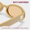 image:imageLe Specs Work It Sunglasses  Oval Unisex Minimalist Sleek StyleBiscotti FrameLight Brown Lens