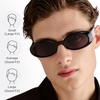 image:imageLe Specs Work It Sunglasses  Oval Unisex Minimalist Sleek StyleBlack FrameSmoke Lens
