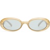 image:imageLe Specs Work It Sunglasses  Oval Unisex Minimalist Sleek StyleChampagne Pearl FrameSmoke Lens