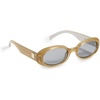 image:imageLe Specs Work It Sunglasses  Oval Unisex Minimalist Sleek StyleChampagne Pearl FrameSmoke Lens