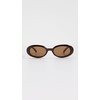 image:imageLe Specs Work It Sunglasses  Oval Unisex Minimalist Sleek StyleCocoa FrameBrown Lens