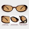 image:imageLe Specs Work It Sunglasses  Oval Unisex Minimalist Sleek StyleCocoa FrameBrown Lens
