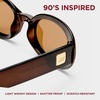 image:imageLe Specs Work It Sunglasses  Oval Unisex Minimalist Sleek StyleCocoa FrameBrown Lens