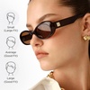 image:imageLe Specs Work It Sunglasses  Oval Unisex Minimalist Sleek StyleCocoa FrameBrown Lens