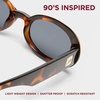 image:imageLe Specs Work It Sunglasses  Oval Unisex Minimalist Sleek StyleDark Tort FrameSmoke Lens