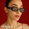 image:imageLe Specs Work It Sunglasses  Oval Unisex Minimalist Sleek StyleDark Tort FrameSmoke Lens
