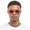image:imageLe Specs Work It Sunglasses  Oval Unisex Minimalist Sleek StyleHyper Pink