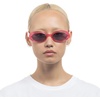 image:imageLe Specs Work It Sunglasses  Oval Unisex Minimalist Sleek StyleHyper Pink