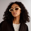 image:imageLe Specs Work It Sunglasses  Oval Unisex Minimalist Sleek StyleIvory FrameTan Lens
