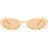 image:imageLe Specs Work It Sunglasses  Oval Unisex Minimalist Sleek StyleIvory FrameTan Lens
