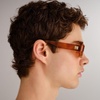 image:imageLe Specs Work It Sunglasses  Oval Unisex Minimalist Sleek StyleVintage Tort FrameAmber Lens