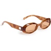 image:imageLe Specs Work It Sunglasses  Oval Unisex Minimalist Sleek StyleVintage Tort FrameAmber Lens