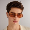 image:imageLe Specs Work It Sunglasses  Oval Unisex Minimalist Sleek StyleVintage Tort FrameAmber Lens