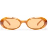 image:imageLe Specs Work It Sunglasses  Oval Unisex Minimalist Sleek StyleVintage Tort FrameAmber Lens