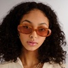 image:imageLe Specs Work It Sunglasses  Oval Unisex Minimalist Sleek StyleVintage Tort FrameAmber Lens