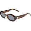 image:imageLe Specs Work It Sunglasses  Oval Unisex Minimalist Sleek StyleDark Tort FrameSmoke Lens