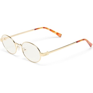 image:imageLe Specs Poseidon Deux Sunglasses  Round Unisex Contemporary 90s StyleGold FrameBlue Light Lens