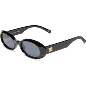 image:imageLe Specs Work It Sunglasses  Oval Unisex Minimalist Sleek StyleBlack FrameSmoke Lens