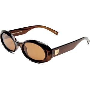 image:imageLe Specs Work It Sunglasses  Oval Unisex Minimalist Sleek StyleCocoa FrameBrown Lens