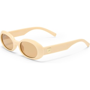 image:imageLe Specs Work It Sunglasses  Oval Unisex Minimalist Sleek StyleIvory FrameTan Lens